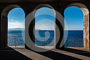 The tunnel under the cliff of Scilla in Calabria, southern Italy