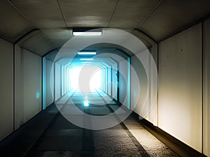 tunnel in undergroud , 3d illustration, AI Generated photo