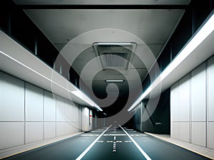 tunnel in undergroud , 3d illustration, AI Generated photo