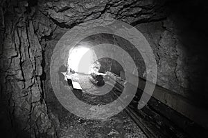 Tunnel of Via Ferrata Innerkofler. photo