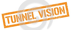 TUNNEL VISION orange grungy rectangle stamp