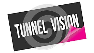 TUNNEL  VISION text on black pink sticker stamp
