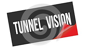 TUNNEL  VISION text on black red sticker stamp