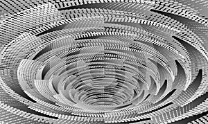 Tunnel or wormhole. Digital wireframe tunnel. 3D grid. Background abstract vector image