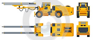 Tunneling drilling rigs, self-propelled drilling rigs. Bucket-wheel excavator, heavy equipment used in surface mining