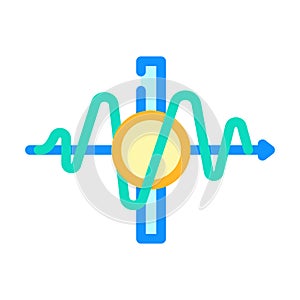 tunneling quantum computer color icon vector illustration