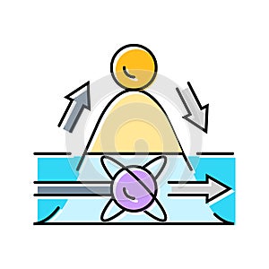 tunneling quantum computer color icon vector illustration
