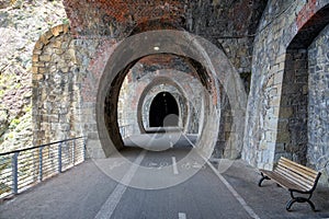 Tunnels between Bonassola and Framura - Liguria - Italy