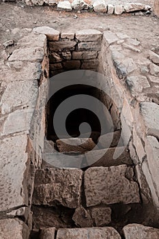 Tunnels of Chavin archaeological site, Peru