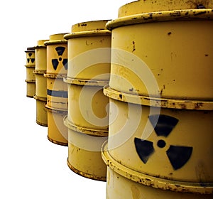 Tuns with radioactive warning symbol