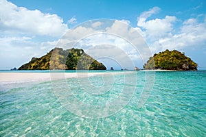 Tup Islands with clear water and sand bar