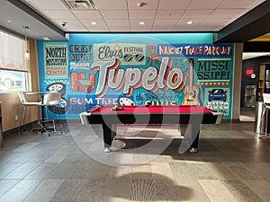 The Tupelo mural in the Tru Hotel lobby in Tupelo, Mississippi