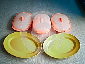 Tupperware containers. The tupperware brand is a big brand in malaysia