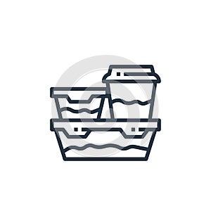 tupperware vector icon isolated on white background. Outline, thin line tupperware icon for website design and mobile, app