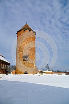 Turaida Castle is a recently reconstructed medieval castle in Turaida, in the Vidzeme region of Latvia, on the opposite bank of