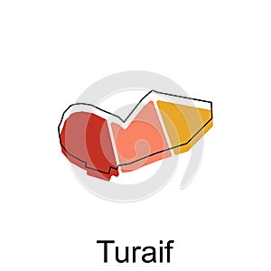 Turaif map. vector map of Saudi Arabia capital Country colorful design, illustration design template on white background