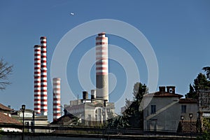 Turbigo, Milan, Lombardy, Italy. March 24, 2019. Turbigo power station, located along the Naviglio Grande