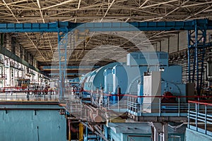 Turbine generator at the machinery room of Nuclear Power Plant