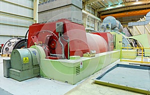 Turbine and Generator in a Natural Gas power plant.