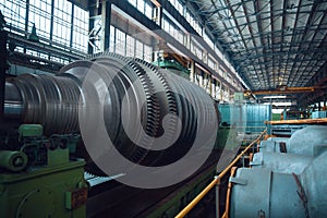 Turbine manufacturing factory, gears, nobody