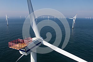 Turbine in offshore windfarm photo