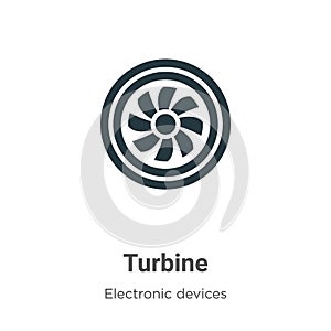 Turbine vector icon on white background. Flat vector turbine icon symbol sign from modern electronic devices collection for mobile