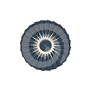 Turbines icons propeller fan rotation