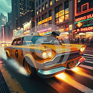 Turbo charged retro New York taxi