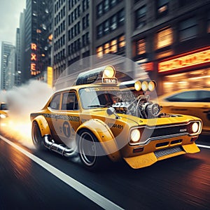 Turbo charged retro New York taxi