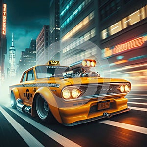 Turbo charged retro New York taxi