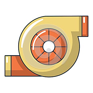 Turbo charger icon, cartoon style