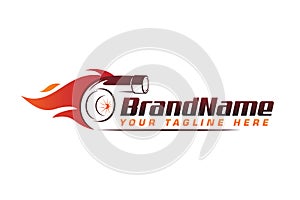 Turbo fire performance auto logo. automotive logo design vector