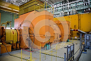 Turbo generator at the machinery room of Nuclear Power Plant