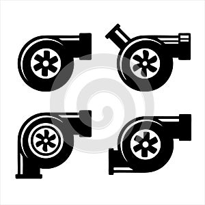 Turbo icon isolated on white background from auto racing collection.