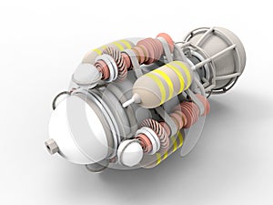 Turbo jet engine 3D illustraton