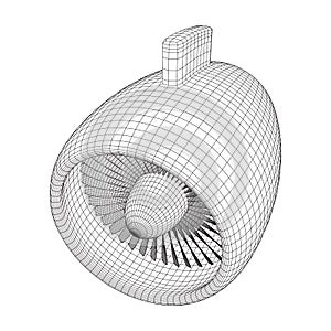 Turbo jet engine vector