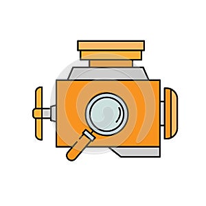 turbo, power, transportation line icon colored. element of car repair illustration icons. Signs, symbols can be used for