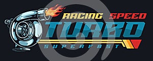 Turbo racing vintage flyer colorful