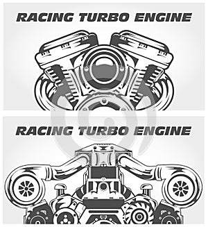 Turbocharging racing engine and motorcycle motor