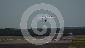 Turboprop airplane takeoff