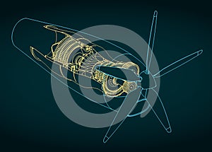 Turboprop engine blueprint