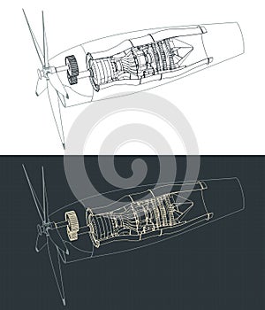 Turboprop engine blueprints