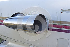 Turboprop exaust tube in chrome