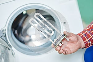 Turbular electric heating element for washing machine