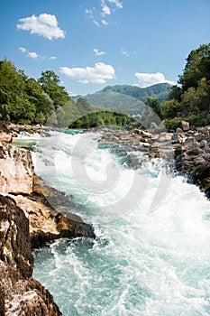 Turbulent rafting water of Neretva river