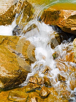 Turbulent Water Flow Over Rock