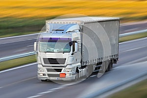 Turck on highway - Freight trasportation