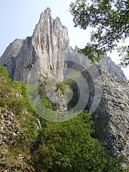 Turda Gorge in Transylvania, Romania. Canyon formed through erosion.