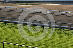 Turf and Dirt Horse Racing Track