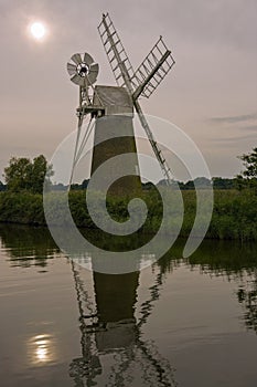 Turf Fen Wind Pump on the River Ant - Norfolk Broads - England